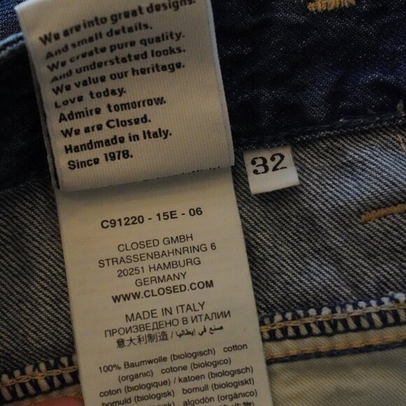 Closed, X-lent Patchwork Boyfriend Distressed High Rise‎ Jeans, Blue - Picture 6 of 6